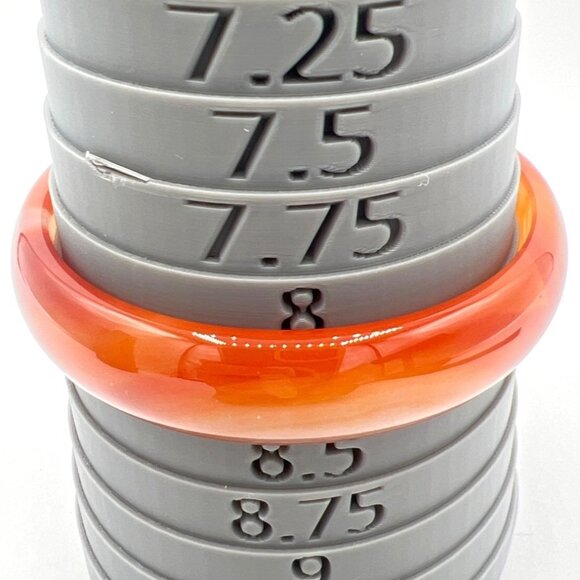 Vtg Unisex Bangle Bracelet Hololith Carnelian Agate Marbled Translucent Sz 8 - Picture 1 of 6